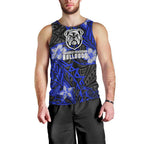 Personalised Canterbury-Bankstown Bulldogs Men Tank Top Polynesian Tribal Pattern With Rugby Bulldog Mascot Art