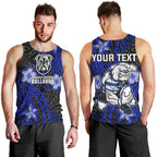 Personalised Canterbury-Bankstown Bulldogs Men Tank Top Polynesian Tribal Pattern With Rugby Bulldog Mascot Art