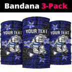 Personalised Canterbury-Bankstown Bulldogs Neck Gaiter Polynesian Tribal Pattern With Rugby Bulldog Mascot Art
