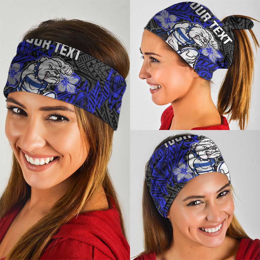 Personalised Canterbury-Bankstown Bulldogs Neck Gaiter Polynesian Tribal Pattern With Rugby Bulldog Mascot Art