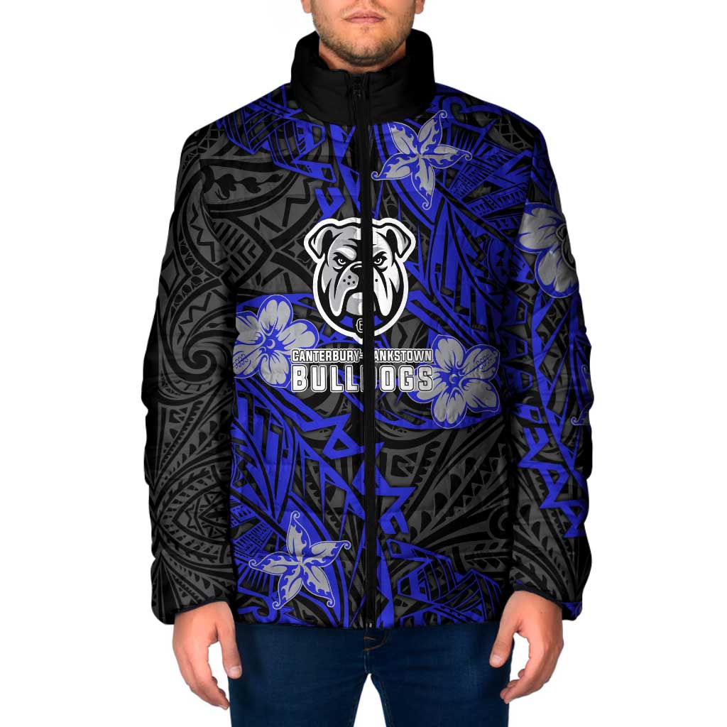 Personalised Canterbury-Bankstown Bulldogs Padded Jacket Polynesian Tribal Pattern With Rugby Bulldog Mascot Art