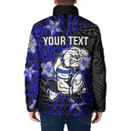 Personalised Canterbury-Bankstown Bulldogs Padded Jacket Polynesian Tribal Pattern With Rugby Bulldog Mascot Art