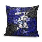 Personalised Canterbury-Bankstown Bulldogs Pillow Cover Polynesian Tribal Pattern With Rugby Bulldog Mascot Art