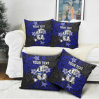 Personalised Canterbury-Bankstown Bulldogs Pillow Cover Polynesian Tribal Pattern With Rugby Bulldog Mascot Art