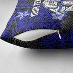 Personalised Canterbury-Bankstown Bulldogs Pillow Cover Polynesian Tribal Pattern With Rugby Bulldog Mascot Art