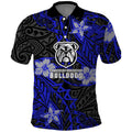 Personalised Canterbury-Bankstown Bulldogs Polo Shirt Polynesian Tribal Pattern With Rugby Bulldog Mascot Art