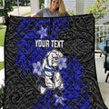 Personalised Canterbury-Bankstown Bulldogs Quilt Polynesian Tribal Pattern With Rugby Bulldog Mascot Art