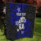 Personalised Canterbury-Bankstown Bulldogs Quilt Polynesian Tribal Pattern With Rugby Bulldog Mascot Art