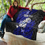 Personalised Canterbury-Bankstown Bulldogs Quilt Polynesian Tribal Pattern With Rugby Bulldog Mascot Art