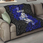 Personalised Canterbury-Bankstown Bulldogs Quilt Polynesian Tribal Pattern With Rugby Bulldog Mascot Art