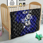 Personalised Canterbury-Bankstown Bulldogs Quilt Polynesian Tribal Pattern With Rugby Bulldog Mascot Art