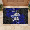 Personalised Canterbury-Bankstown Bulldogs Rubber Doormat Polynesian Tribal Pattern With Rugby Bulldog Mascot Art