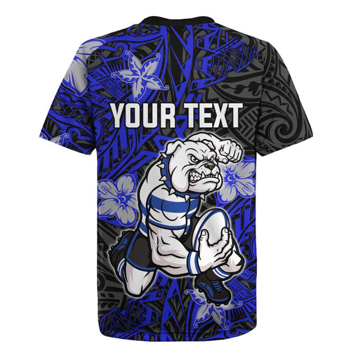 Personalised Canterbury-Bankstown Bulldogs Rugby Jersey Polynesian Tribal Pattern With Rugby Bulldog Mascot Art