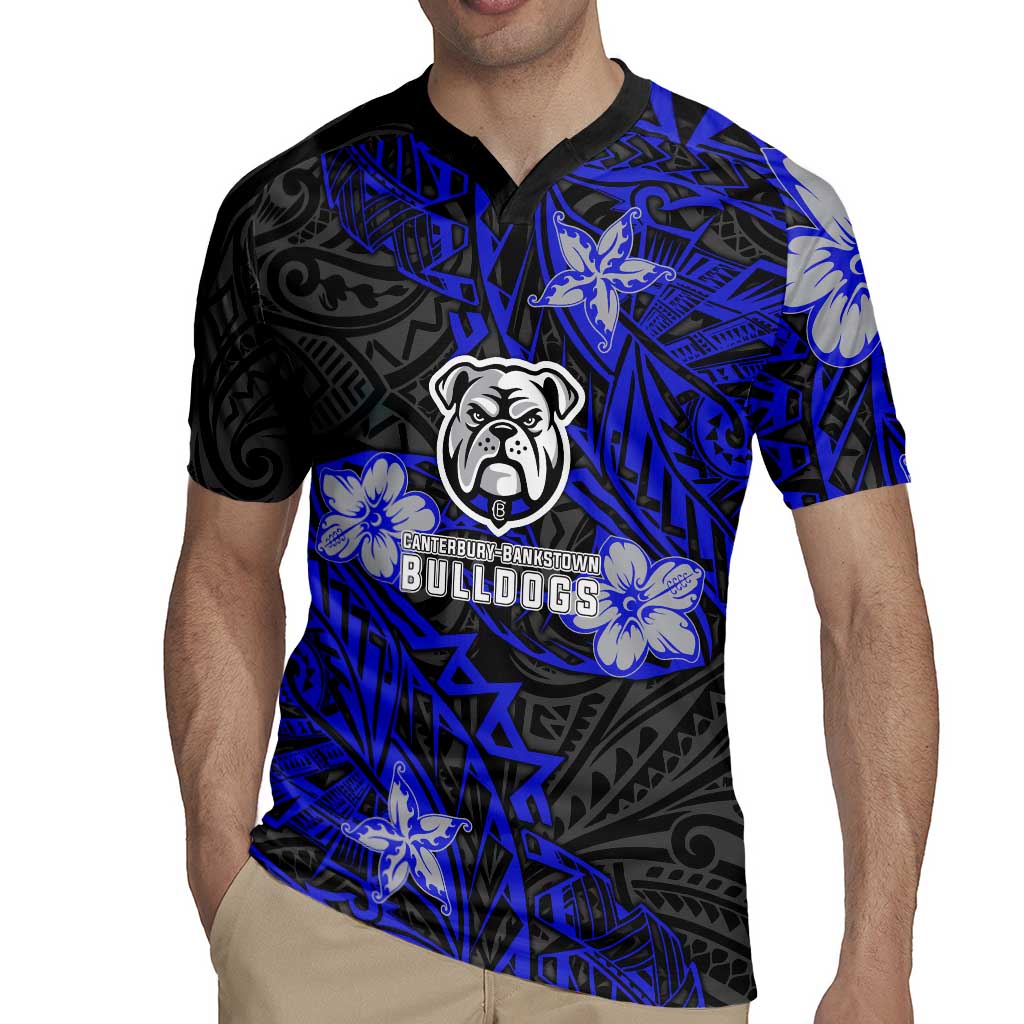 Personalised Canterbury-Bankstown Bulldogs Rugby Jersey Polynesian Tribal Pattern With Rugby Bulldog Mascot Art