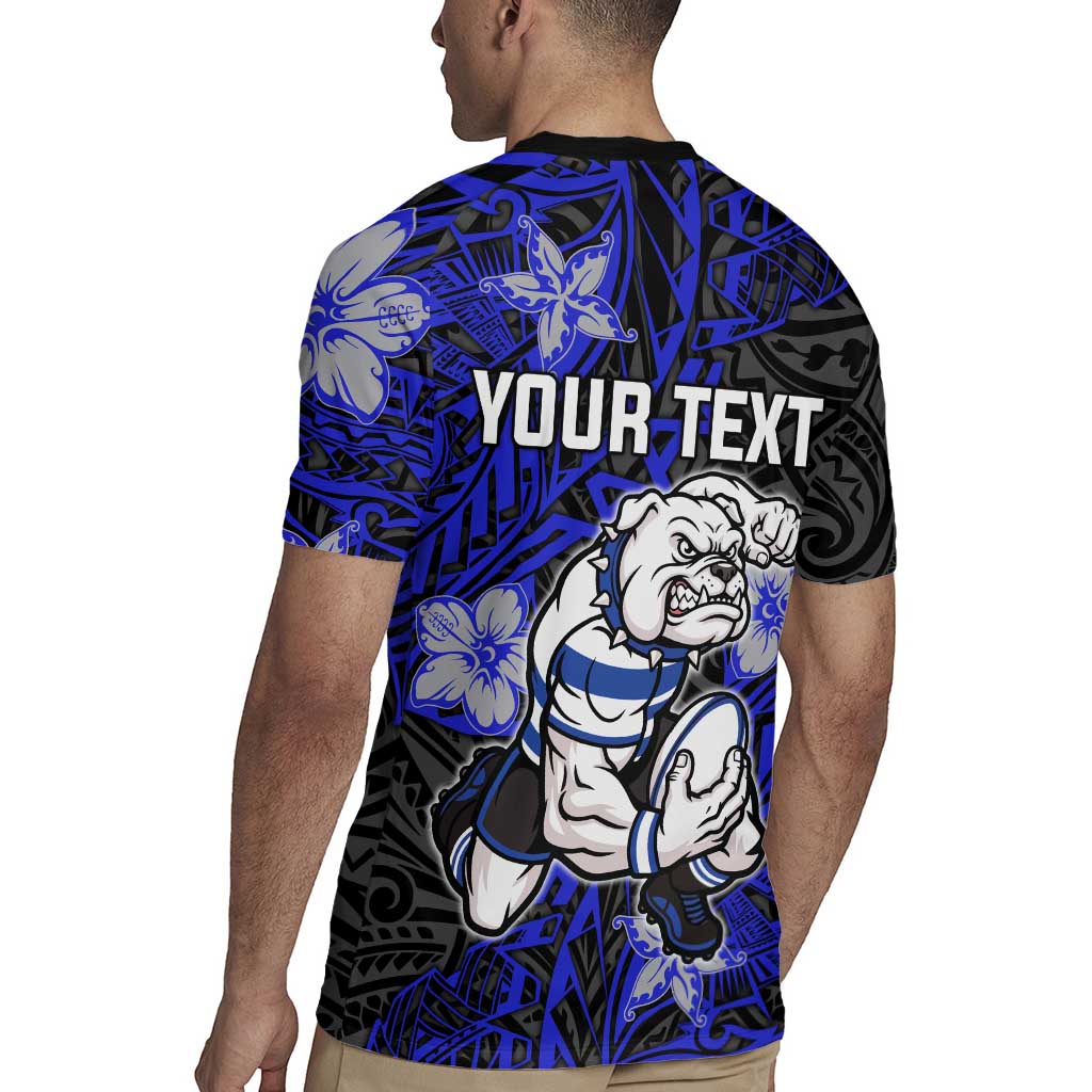 Personalised Canterbury-Bankstown Bulldogs Rugby Jersey Polynesian Tribal Pattern With Rugby Bulldog Mascot Art