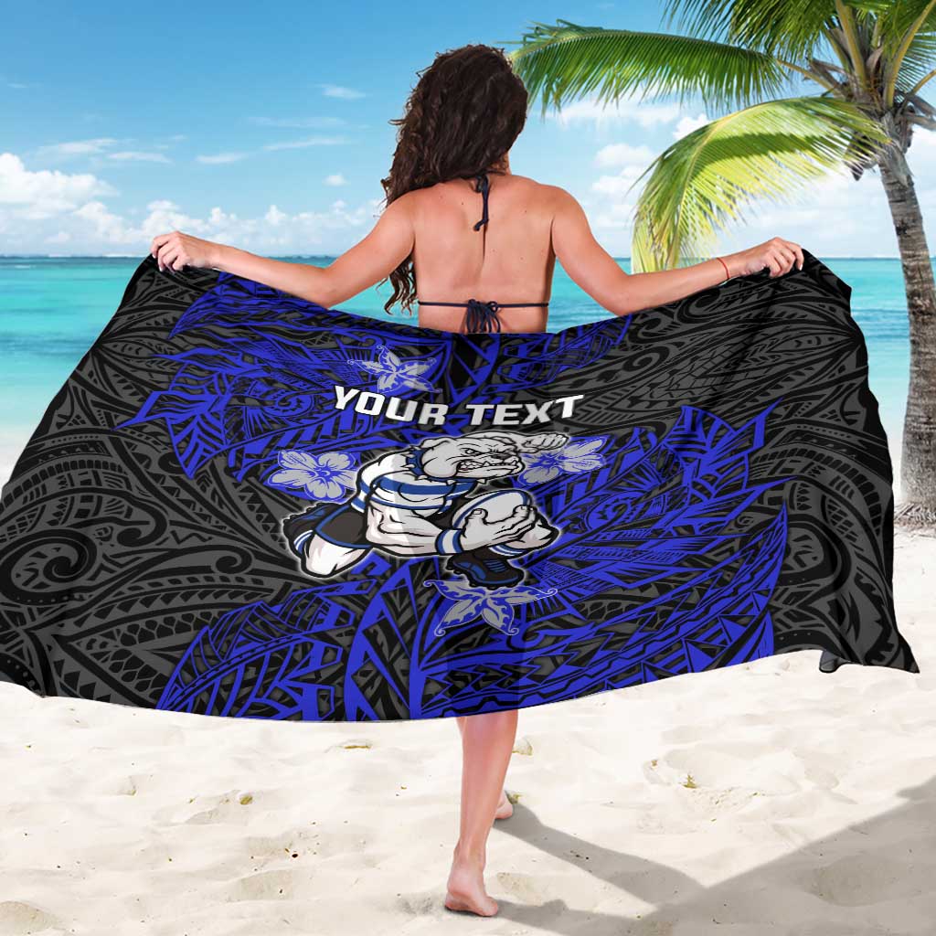 Personalised Canterbury-Bankstown Bulldogs Sarong Polynesian Tribal Pattern With Rugby Bulldog Mascot Art