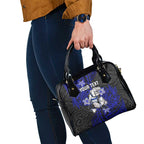 Personalised Canterbury-Bankstown Bulldogs Shoulder Handbag Polynesian Tribal Pattern With Rugby Bulldog Mascot Art