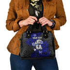 Personalised Canterbury-Bankstown Bulldogs Shoulder Handbag Polynesian Tribal Pattern With Rugby Bulldog Mascot Art