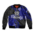 Personalised Canterbury-Bankstown Bulldogs Sleeve Zip Bomber Jacket Polynesian Tribal Pattern With Rugby Bulldog Mascot Art