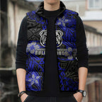Personalised Canterbury-Bankstown Bulldogs Sleeveless Puffer Jacket Polynesian Tribal Pattern With Rugby Bulldog Mascot Art