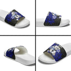 Personalised Canterbury-Bankstown Bulldogs Slide Sandals Polynesian Tribal Pattern With Rugby Bulldog Mascot Art