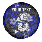 Personalised Canterbury-Bankstown Bulldogs Spare Tire Cover Polynesian Tribal Pattern With Rugby Bulldog Mascot Art