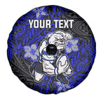 Personalised Canterbury-Bankstown Bulldogs Spare Tire Cover Polynesian Tribal Pattern With Rugby Bulldog Mascot Art