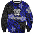 Personalised Canterbury-Bankstown Bulldogs Sweatshirt Polynesian Tribal Pattern With Rugby Bulldog Mascot Art