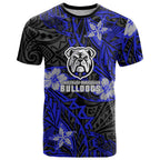 Personalised Canterbury-Bankstown Bulldogs T Shirt Polynesian Tribal Pattern With Rugby Bulldog Mascot Art