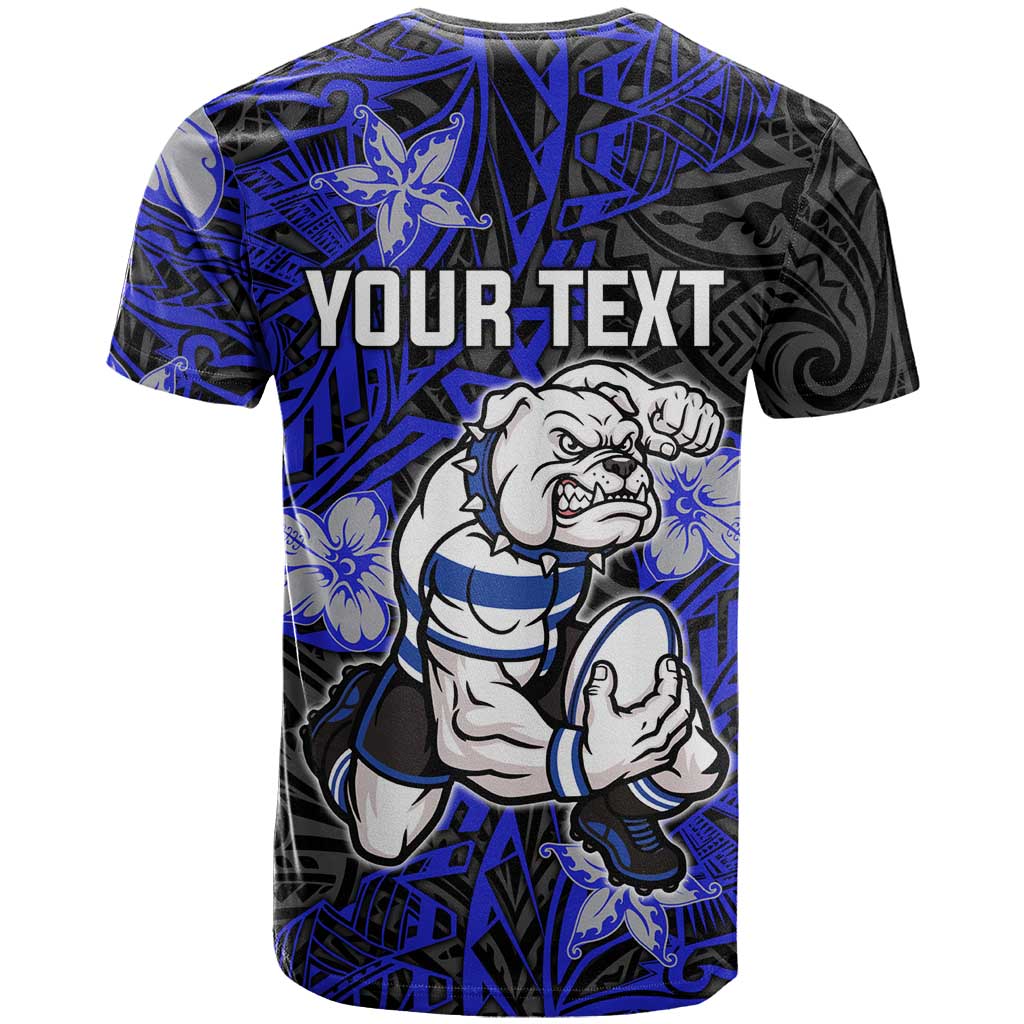 Personalised Canterbury-Bankstown Bulldogs T Shirt Polynesian Tribal Pattern With Rugby Bulldog Mascot Art
