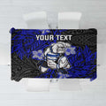 Personalised Canterbury-Bankstown Bulldogs Tablecloth Polynesian Tribal Pattern With Rugby Bulldog Mascot Art