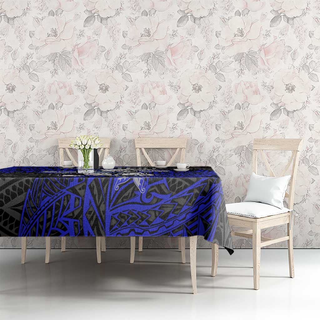 Personalised Canterbury-Bankstown Bulldogs Tablecloth Polynesian Tribal Pattern With Rugby Bulldog Mascot Art