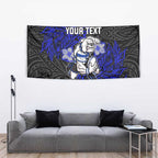 Personalised Canterbury-Bankstown Bulldogs Tapestry Polynesian Tribal Pattern With Rugby Bulldog Mascot Art