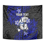 Personalised Canterbury-Bankstown Bulldogs Tapestry Polynesian Tribal Pattern With Rugby Bulldog Mascot Art