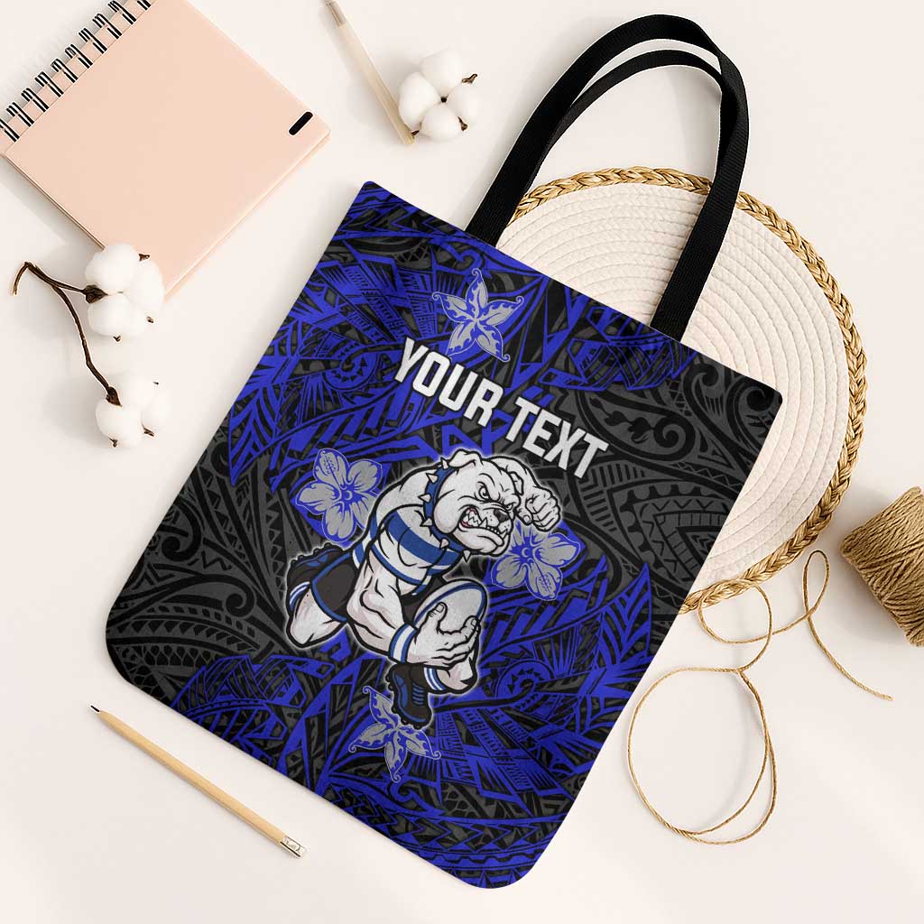 Personalised Canterbury-Bankstown Bulldogs Tote Bag Polynesian Tribal Pattern With Rugby Bulldog Mascot Art