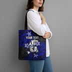 Personalised Canterbury-Bankstown Bulldogs Tote Bag Polynesian Tribal Pattern With Rugby Bulldog Mascot Art