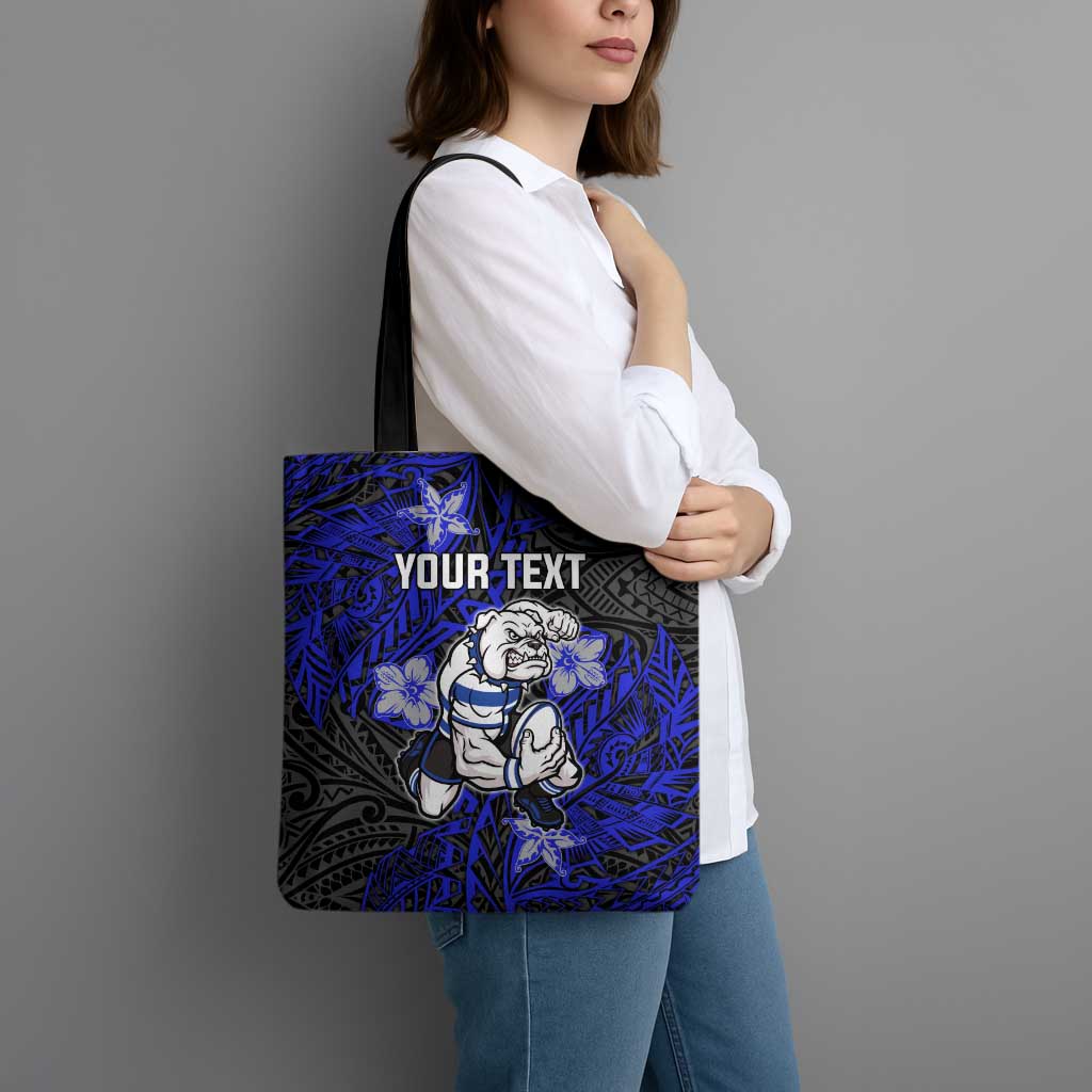 Personalised Canterbury-Bankstown Bulldogs Tote Bag Polynesian Tribal Pattern With Rugby Bulldog Mascot Art