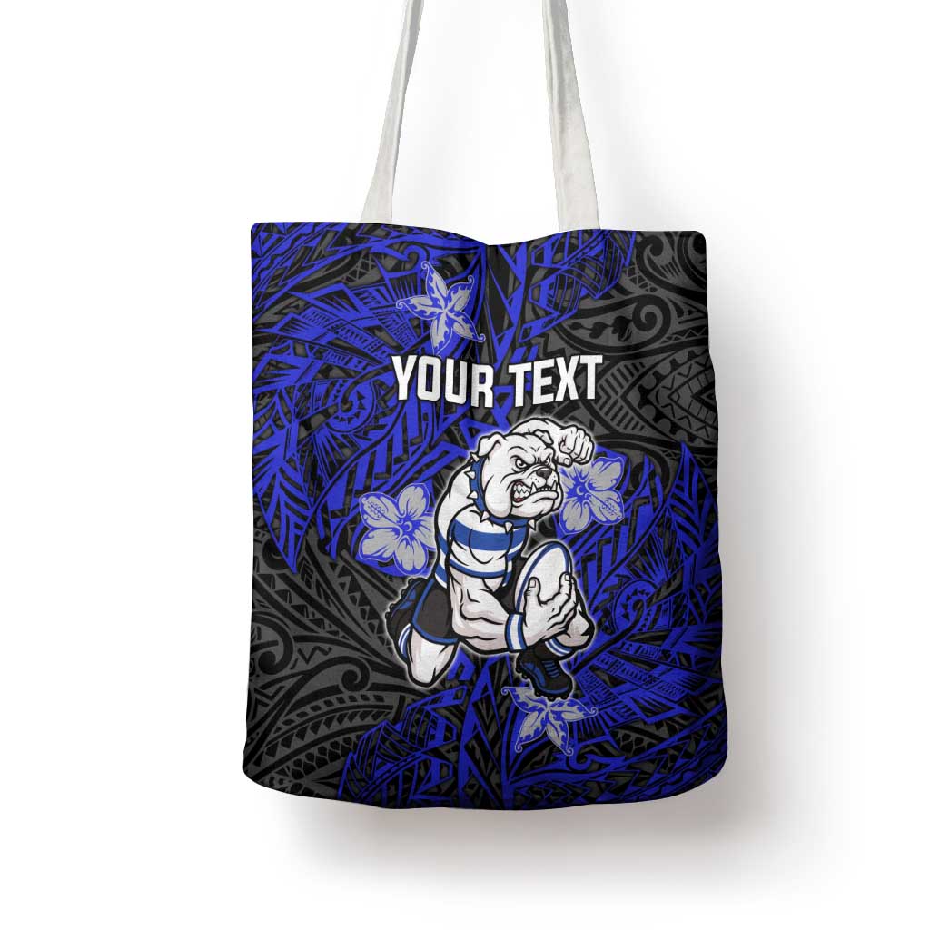 Personalised Canterbury-Bankstown Bulldogs Tote Bag Polynesian Tribal Pattern With Rugby Bulldog Mascot Art