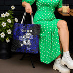 Personalised Canterbury-Bankstown Bulldogs Tote Bag Polynesian Tribal Pattern With Rugby Bulldog Mascot Art