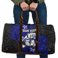 Personalised Canterbury-Bankstown Bulldogs Travel Bag Polynesian Tribal Pattern With Rugby Bulldog Mascot Art