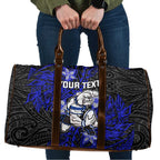 Personalised Canterbury-Bankstown Bulldogs Travel Bag Polynesian Tribal Pattern With Rugby Bulldog Mascot Art