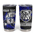 Personalised Canterbury-Bankstown Bulldogs Tumbler Cup Polynesian Tribal Pattern With Rugby Bulldog Mascot Art
