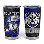 Personalised Canterbury-Bankstown Bulldogs Tumbler Cup Polynesian Tribal Pattern With Rugby Bulldog Mascot Art
