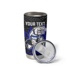 Personalised Canterbury-Bankstown Bulldogs Tumbler Cup Polynesian Tribal Pattern With Rugby Bulldog Mascot Art
