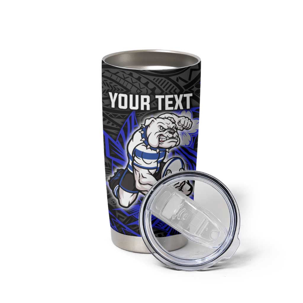 Personalised Canterbury-Bankstown Bulldogs Tumbler Cup Polynesian Tribal Pattern With Rugby Bulldog Mascot Art