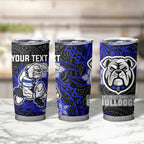 Personalised Canterbury-Bankstown Bulldogs Tumbler Cup Polynesian Tribal Pattern With Rugby Bulldog Mascot Art