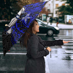Personalised Canterbury-Bankstown Bulldogs Umbrella Polynesian Tribal Pattern With Rugby Bulldog Mascot Art