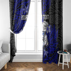Personalised Canterbury-Bankstown Bulldogs Window Curtain Polynesian Tribal Pattern With Rugby Bulldog Mascot Art