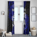Personalised Canterbury-Bankstown Bulldogs Window Curtain Polynesian Tribal Pattern With Rugby Bulldog Mascot Art