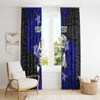 Personalised Canterbury-Bankstown Bulldogs Window Curtain Polynesian Tribal Pattern With Rugby Bulldog Mascot Art